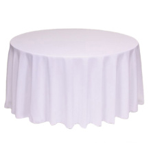 wholesale cheap custom fitted round tablecloth polyester white wedding table cloth